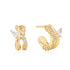 Gold Sparkle Double Hoop Studs | Ania Haie Australia